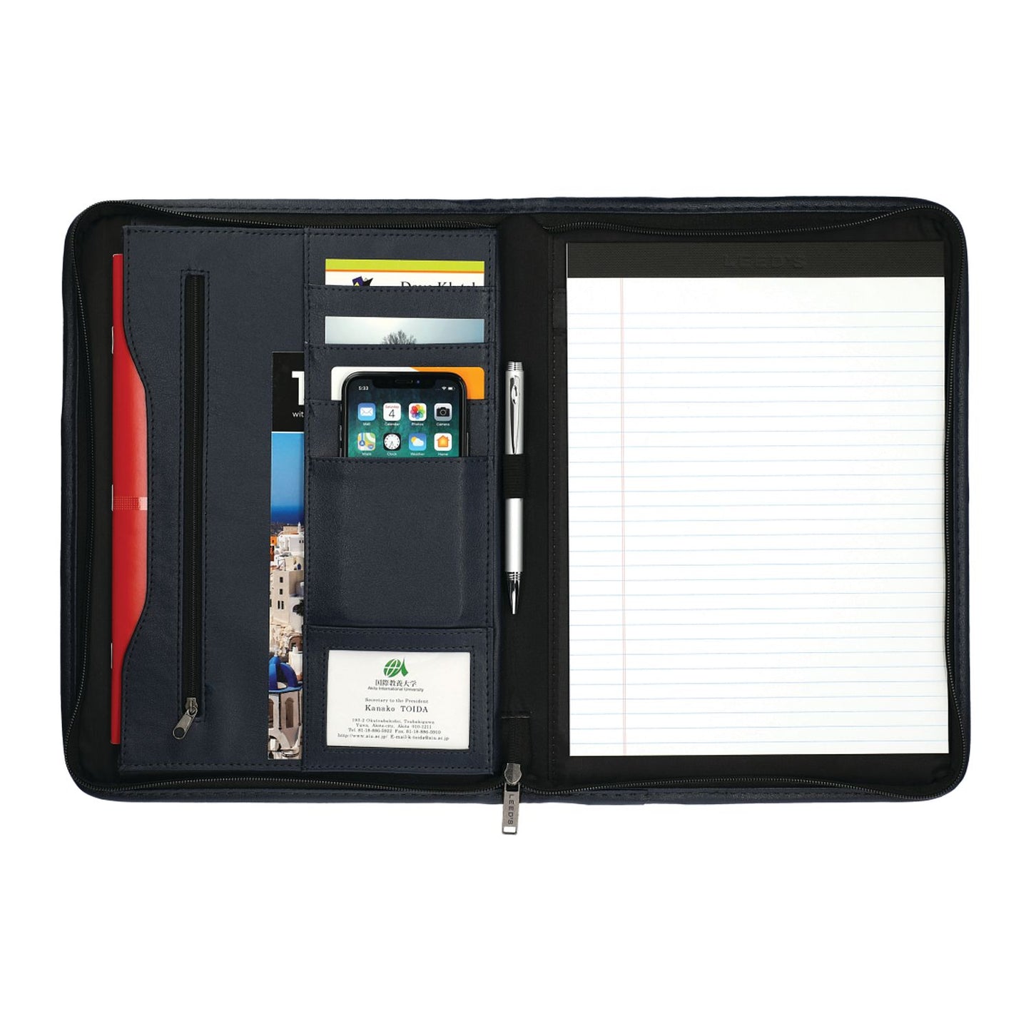 Executive DuraHyde Zippered Padfolio - Blue